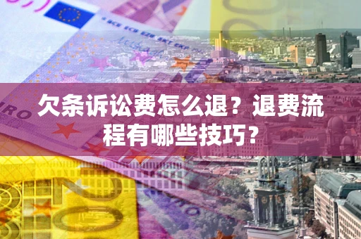 北京欠条诉讼费怎么退？退费流程有哪些技巧？