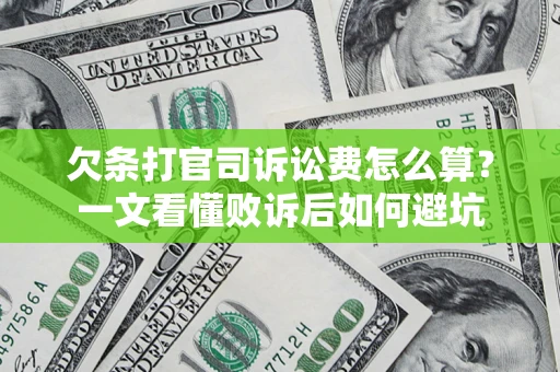 北京欠条打官司诉讼费怎么算？一文看懂败诉后如何避坑